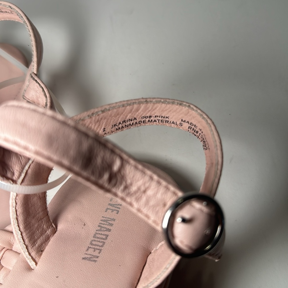 Steve Madden JKarina Braided Strappy Pink Sandal Size 2 - Picture 6 of 8